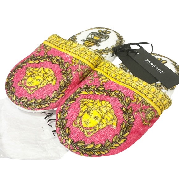 Versace Printed MEDUSA RENAISSANCE PRINT SLIPPERS NEW SIZE SMALL - Picture 1 of 7